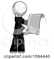 Poster, Art Print Of White Clergy Man Holding Blueprints Or Scroll