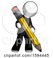 Poster, Art Print Of White Clergy Man Writing With Large Pencil