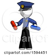 Poster, Art Print Of White Police Man Red Pill Or Blue Pill Concept