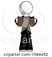 Poster, Art Print Of White Clergy Man Reading Book While Standing Up Facing Viewer