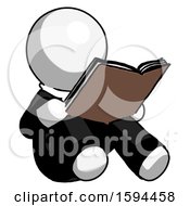 Poster, Art Print Of White Clergy Man Reading Book While Sitting Down