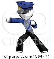 Poster, Art Print Of White Police Man Martial Arts Punch Left