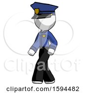 Poster, Art Print Of White Police Man Man Walking Turned Left Front View