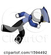 Poster, Art Print Of White Police Man Running While Falling Down
