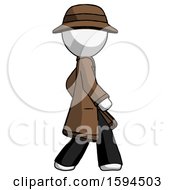 Poster, Art Print Of White Detective Man Walking Right Side View