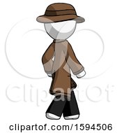 Poster, Art Print Of White Detective Man Walking Away Direction Right View