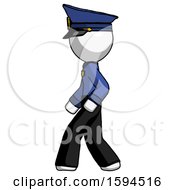 Poster, Art Print Of White Police Man Walking Left Side View