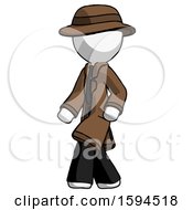 Poster, Art Print Of White Detective Man Man Walking Turned Left Front View