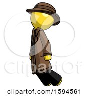 Poster, Art Print Of Yellow Detective Man Floating Through Air Left