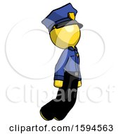 Poster, Art Print Of Yellow Police Man Floating Through Air Right
