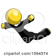 Poster, Art Print Of Yellow Clergy Man Skydiving Or Falling To Death