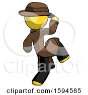 Poster, Art Print Of Yellow Detective Man Kick Pose Start