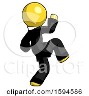 Poster, Art Print Of Yellow Clergy Man Kick Pose Start