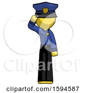 Poster, Art Print Of Yellow Police Man Soldier Salute Pose