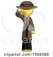 Poster, Art Print Of Yellow Detective Man Soldier Salute Pose
