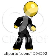 Poster, Art Print Of Yellow Clergy Man Suspense Action Pose Facing Right