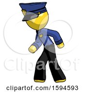 Poster, Art Print Of Yellow Police Man Suspense Action Pose Facing Left