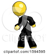 Poster, Art Print Of Yellow Clergy Man Suspense Action Pose Facing Left