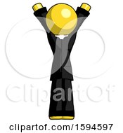 Poster, Art Print Of Yellow Clergy Man Hands Up
