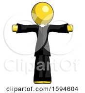 Poster, Art Print Of Yellow Clergy Man T-Pose Arms Up Standing