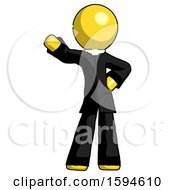 Poster, Art Print Of Yellow Clergy Man Waving Right Arm With Hand On Hip