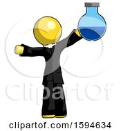 Poster, Art Print Of Yellow Clergy Man Holding Large Round Flask Or Beaker