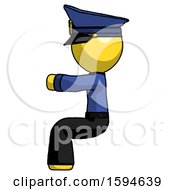Poster, Art Print Of Yellow Police Man Sitting Or Driving Position