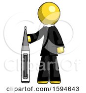 Poster, Art Print Of Yellow Clergy Man Standing With Large Thermometer