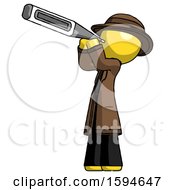 Poster, Art Print Of Yellow Detective Man Thermometer In Mouth