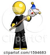 Poster, Art Print Of Yellow Clergy Man Holding Jester Diagonally