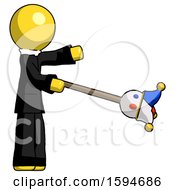 Poster, Art Print Of Yellow Clergy Man Holding Jesterstaff - I Dub Thee Foolish Concept