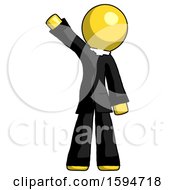 Poster, Art Print Of Yellow Clergy Man Waving Emphatically With Right Arm