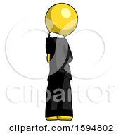 Poster, Art Print Of Yellow Clergy Man Thinking Wondering Or Pondering Rear View