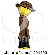 Yellow Detective Man Thinking Wondering Or Pondering Rear View