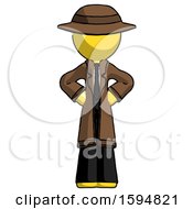 Poster, Art Print Of Yellow Detective Man Hands On Hips