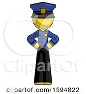 Poster, Art Print Of Yellow Police Man Hands On Hips