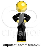 Poster, Art Print Of Yellow Clergy Man Hands On Hips
