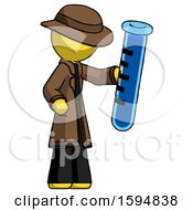 Poster, Art Print Of Yellow Detective Man Holding Large Test Tube
