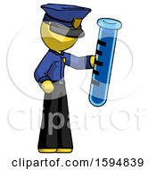Poster, Art Print Of Yellow Police Man Holding Large Test Tube