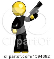 Poster, Art Print Of Yellow Clergy Man Holding Handgun