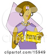 African American Woman In Purple Opening Her Payroll Check
