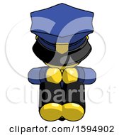 Poster, Art Print Of Yellow Police Man Sitting With Head Down Facing Forward
