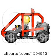 Poster, Art Print Of Yellow Clergy Man Riding Sports Buggy Side View