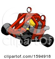 Poster, Art Print Of Yellow Clergy Man Riding Sports Buggy Side Top Angle View