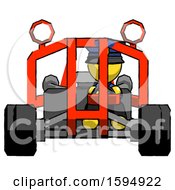 Poster, Art Print Of Yellow Police Man Riding Sports Buggy Front View
