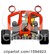 Poster, Art Print Of Yellow Detective Man Riding Sports Buggy Front View