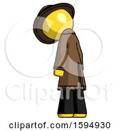 Poster, Art Print Of Yellow Detective Man Depressed With Head Down Back To Viewer Left