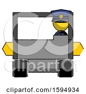 Poster, Art Print Of Yellow Police Man Driving Amphibious Tracked Vehicle Front View