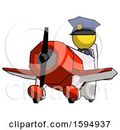 Yellow Police Man Flying In Geebee Stunt Plane Viewed From Below