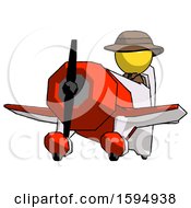 Poster, Art Print Of Yellow Detective Man Flying In Geebee Stunt Plane Viewed From Below